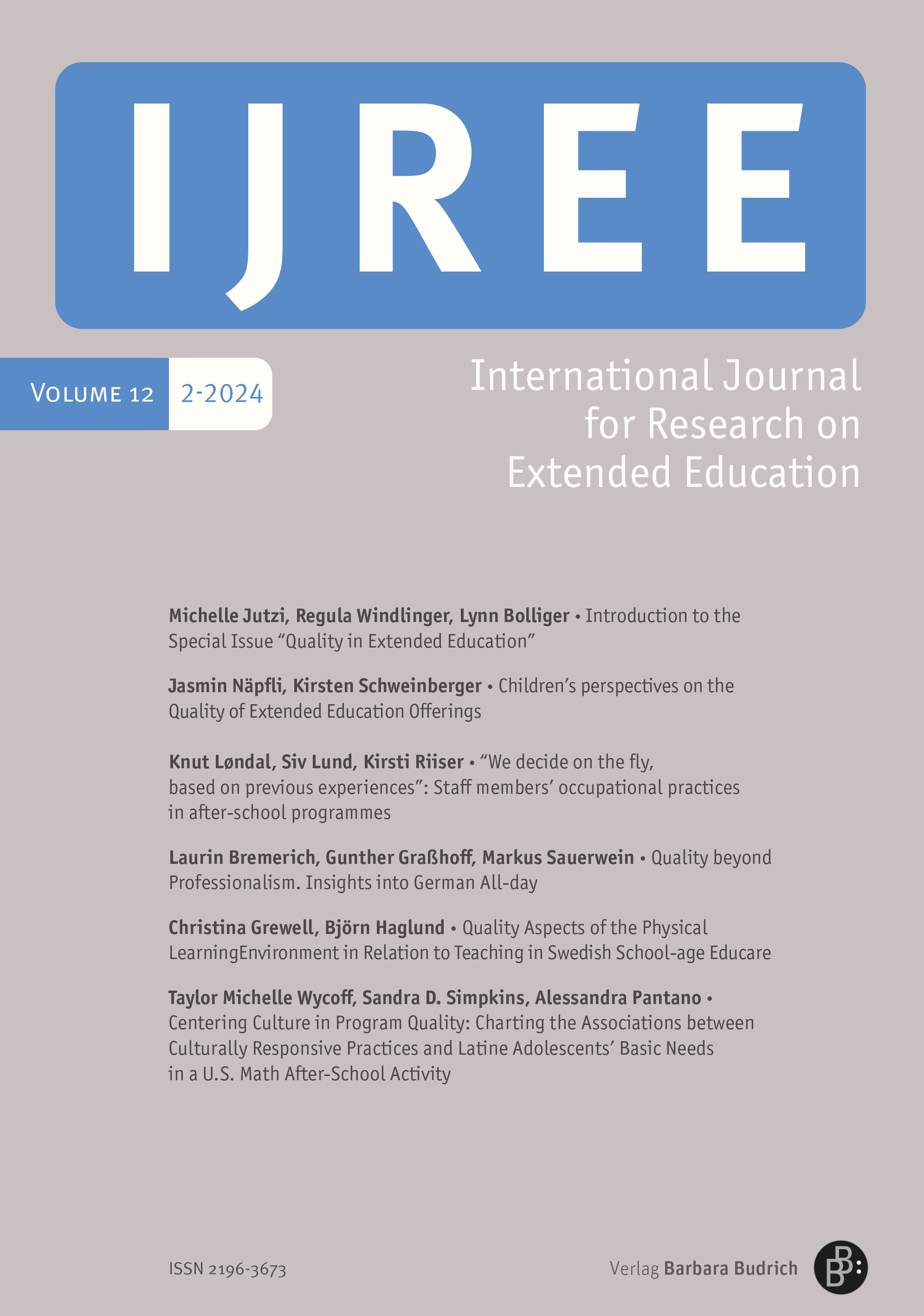 IJREE - International Journal for Research on Extended Education